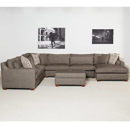 Sectional Sofa with Chaise and Track Arms